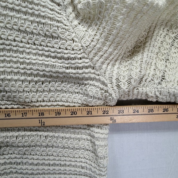 Abercrombie & Fitch Woman's Cropped Short Sleeve Knit Sweater Off White‎ Size L - Picture 5 of 6